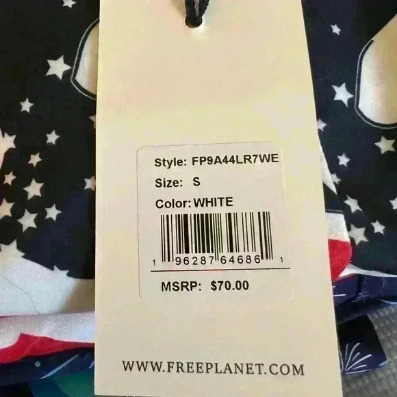 Free Planet Surf and Swim Men’s 2 piece swim trunks and top red white blue small - Picture 13 of 14